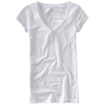 T-shirt blanc promotionnel en gros fait sur commande d&#39;hommes de coton d&#39;impression (OEM)